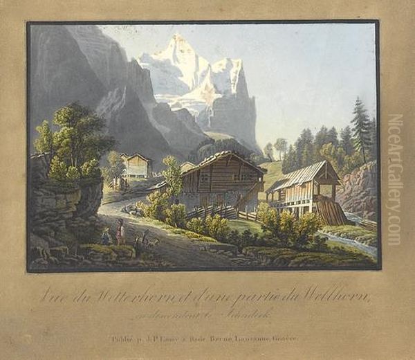 "vue Du Wetterhorn Et D'une Partie Du Wellhorn,..." - view 1