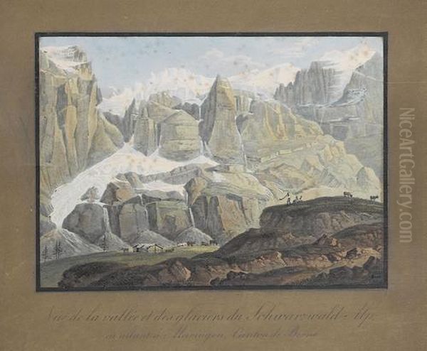 "vue De La Vallee Et Des Glaciers Du Schwarzwald-alp,..." - view 1
