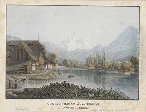 "vue De Schadau Pres De Thoune Au Canton De Berne"