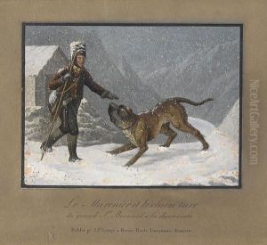 "le Maronier Et Le Chien Ture Du Grand St. Bernard Ala..." by Johann Peter Lamy