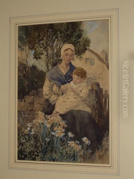 Mother And Child In Brittany - view 1
