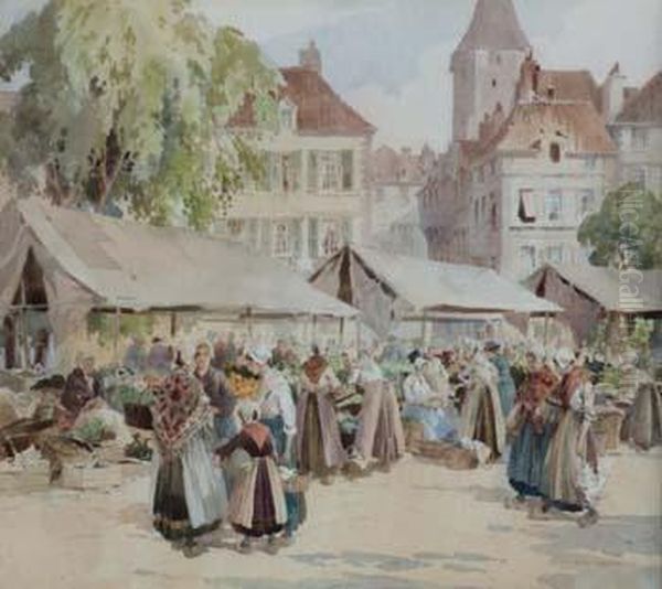 Market Town In Brittany - view 1