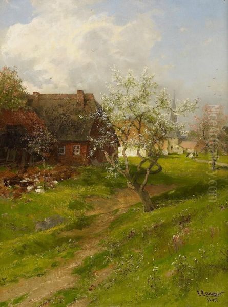 Fruhling Im Dorf by Ludwig Lanckow