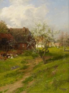 Fruhling Im Dorf by Ludwig Lanckow