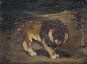 Le Lion Du Cap A Criniere Noire by Auguste Andre Lancon