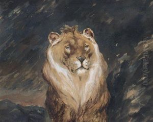 Etude De Lion by Auguste Andre Lancon