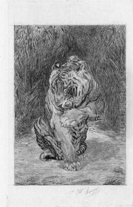 Tigre De Cochinchine ; La Cigogniere Au Jardin D'acclimatation ; Rennes ; [l'abreuvoir]. 1864-1875.