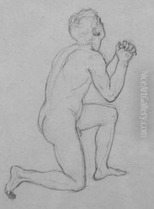 Jeune Homme Nu Agenouille by Joseph Ferdinand Lancrenon