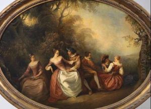 Scene Galanti All'aperto by Nicolas Lancret