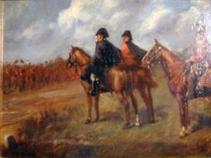 Wellington Taking The Salute And Waterloo by Robert Thomas Landells