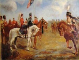 Queen Victoria At Review by Robert Thomas Landells
