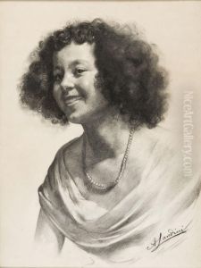 Jeune Femme Souriante Au Collier by Andrea Landini