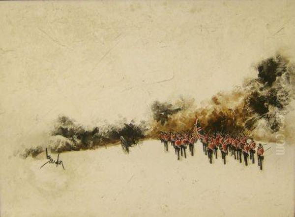 British Foot Infantry In White Landscape - view 1