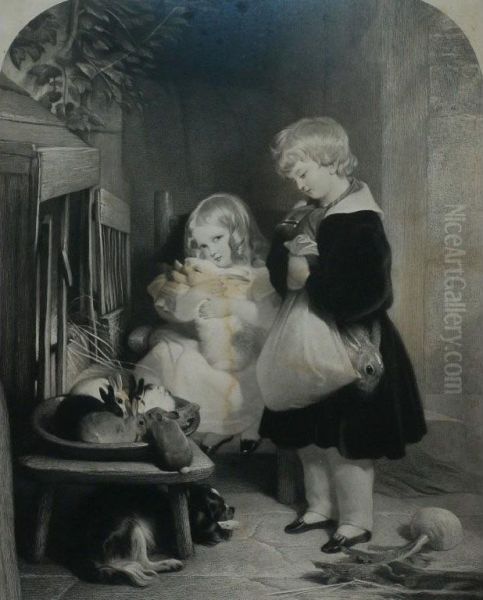 Children With Pet Rabbits - view 1