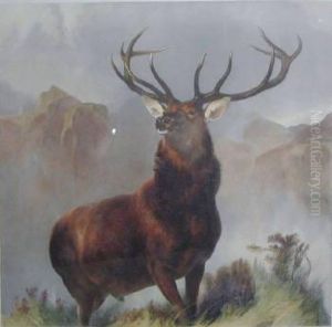 After Edwin Landseer , 'monarch Of The Glen', Engraving, 59cm X 60cm, Framed