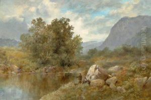 Flusslandschaft Mit Fischern. by Albert Lane