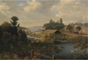 The Old Mill At Goose Cove, Annisquam, Gloucester by Fitz Hugh Lane