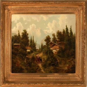 Southern German Landscape by Albert Lang