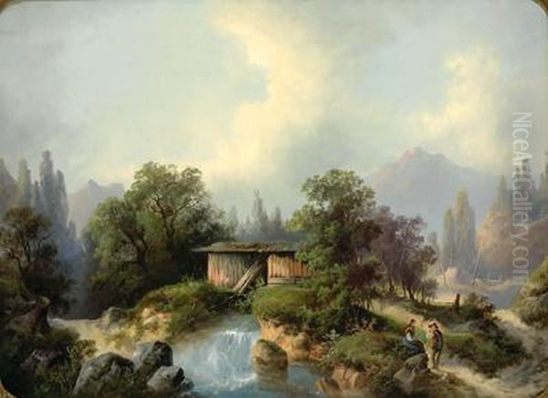 Gebirgslandschaft Mit Wildbach - view 1