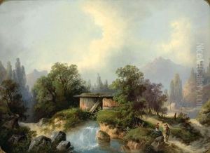 Gebirgslandschaft Mit Wildbach