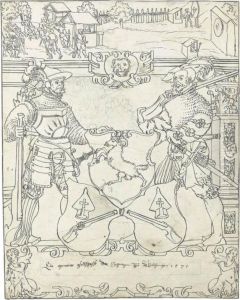 The Arms Of The Shooting Company Of Wilchingen, A Shooting Sceneabove by Hieronymus Lang