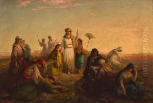 The Women Of Egypt Pleading With Thermutis, Daughter Of The Pharaoh by Louis Lang