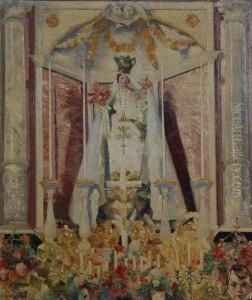 Altaargezicht Bij De Viering Van Maria by Maurice Langaskens