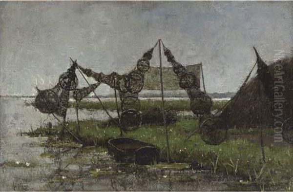 Drying The Fish-traps - view 1