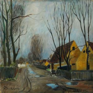 Street Scenery From Skagen by Frederik Lange