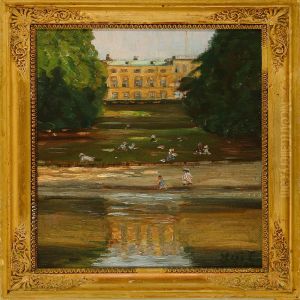 Garden Scene From Frederiksberg Palace, Denmark by Kai Lange