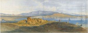 The Harbour Of Piraeus by Ludwig Lange