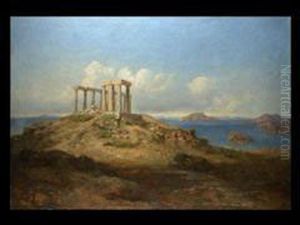 Tempelruine Am Vorgebirge Sunion by Ludwig Lange