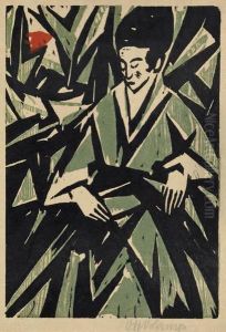 Dame In Grun by Otto Lange