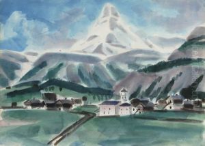 Gebirgslandschaft Mit Matterhorn by Otto Lange
