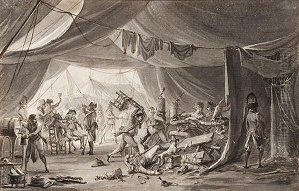 A Fight In An Army Camp - view 1