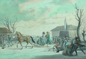 Les Patineurs En Hiver by Jan Anthonie Langendijk