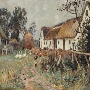 Farm Exterior by Olaf Viggo Peter Langer
