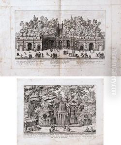Le Fontane Delle Ville Di Frascati, 
Nel Tuscolano, 
Con Li Loro Prospetti