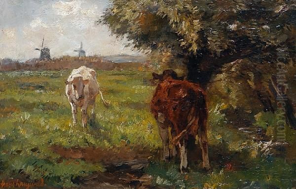 Cattle In A Summer Landscape - view 1