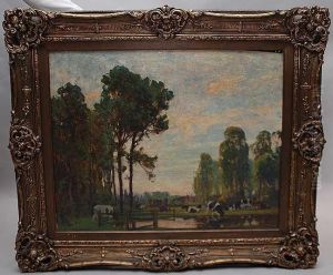 Landscape With Cows Grazing by Carl Langhammer