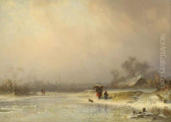 Winterliche Isarlandschaft Bei Munchen by Dietrich Langko