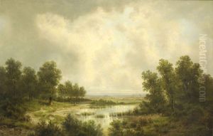 Weite Baumlandschaft Mit Moorsee by Dietrich Langko