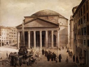 Das Pantheon In Rom by Josef Langl