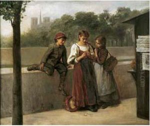 Enfants Sur Les Quais De Paris by Esperance Langlois