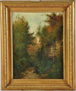 femme Sur Un Chemin De Foret by Paul Langlois