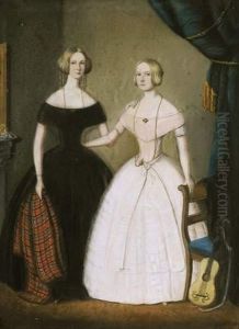 Portrait De Miss King Et Miss Green by Wilhelm Heinrich Langschmidt