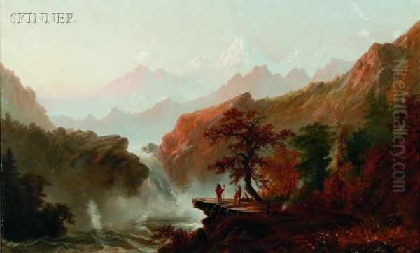 Panoramic Landscape With Native Americans - view 1