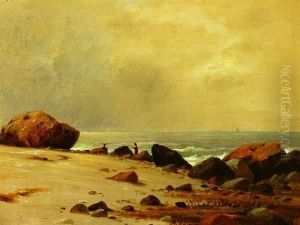 Figures On Rocky Coast by Charles Lanman
