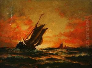Sunset - Bay Of Fundy by Walter Franklin Lansil