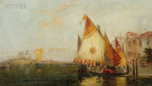 Along The Riva, Venice by Walter Franklin Lansil